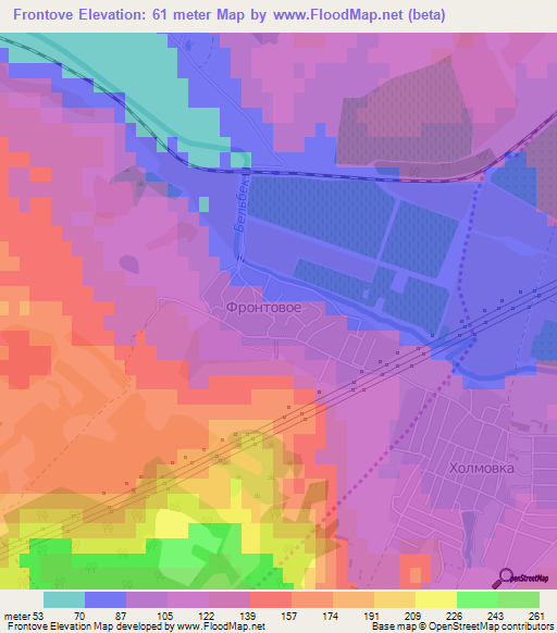 Frontove,Ukraine Elevation Map