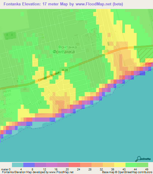 Fontanka,Ukraine Elevation Map