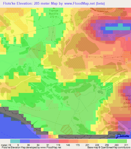 Flots'ke,Ukraine Elevation Map
