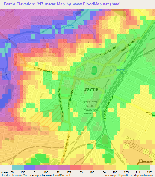 Fastiv,Ukraine Elevation Map