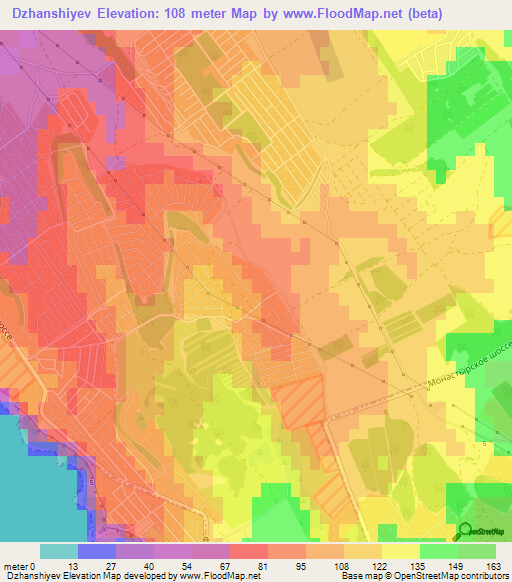 Dzhanshiyev,Ukraine Elevation Map