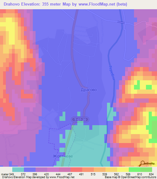 Drahovo,Ukraine Elevation Map