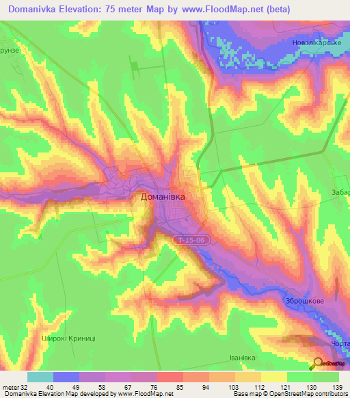Domanivka,Ukraine Elevation Map