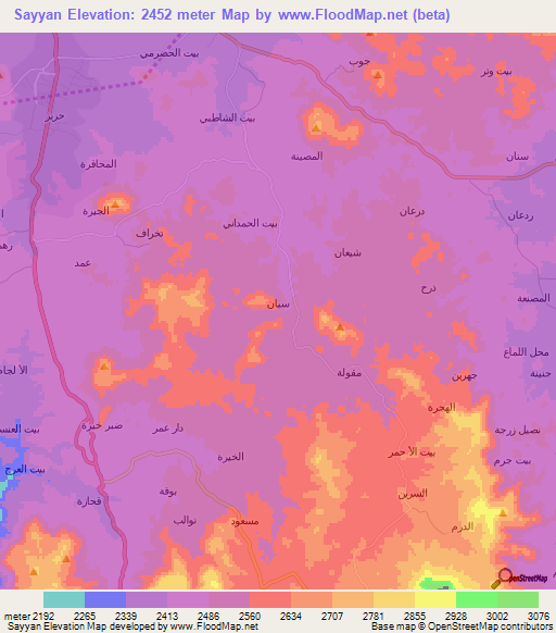 Sayyan,Yemen Elevation Map
