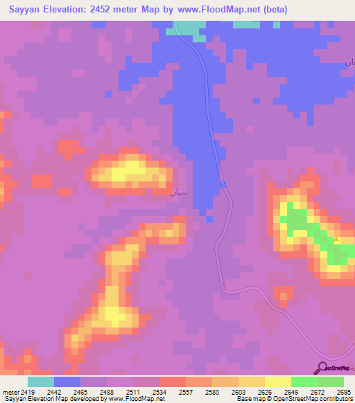 Sayyan,Yemen Elevation Map
