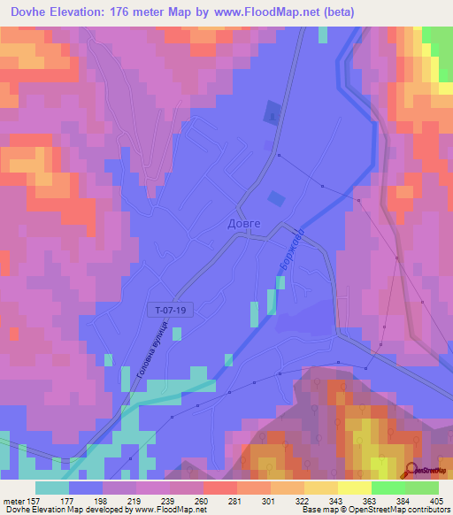 Dovhe,Ukraine Elevation Map
