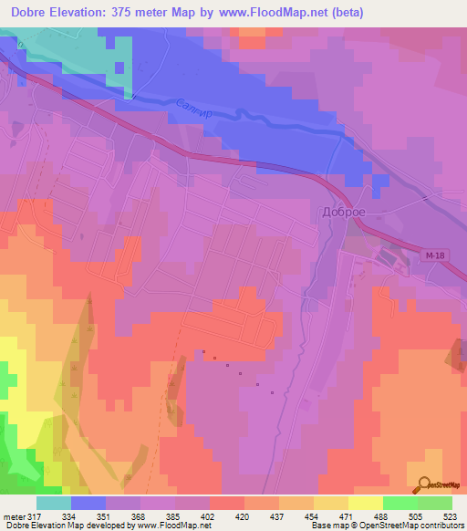 Dobre,Ukraine Elevation Map