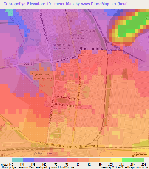 Dobropol'ye,Ukraine Elevation Map