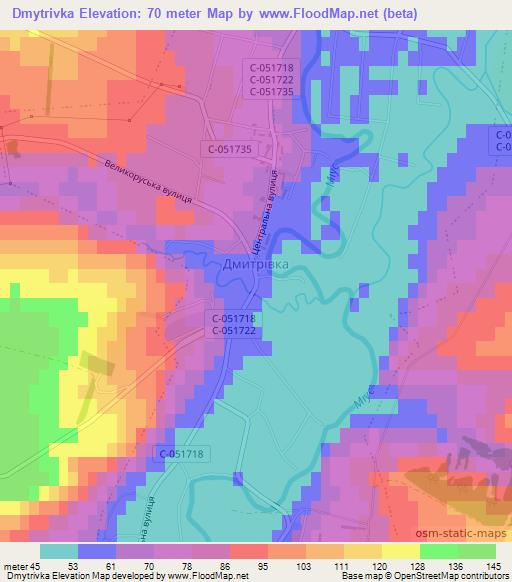 Dmytrivka,Ukraine Elevation Map