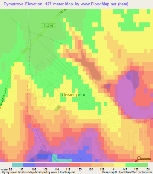 Dymytrove,Ukraine Elevation Map