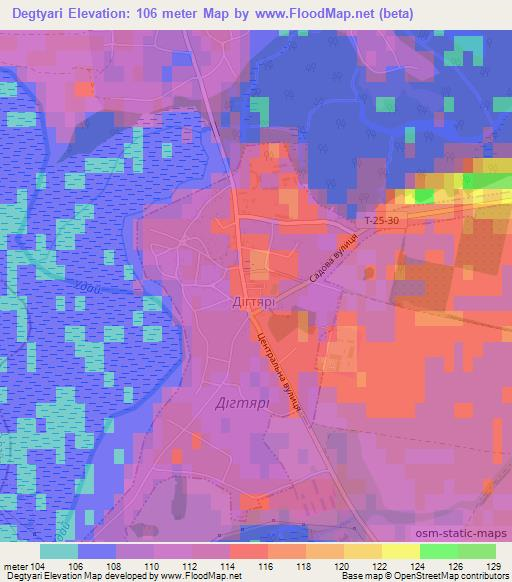 Degtyari,Ukraine Elevation Map