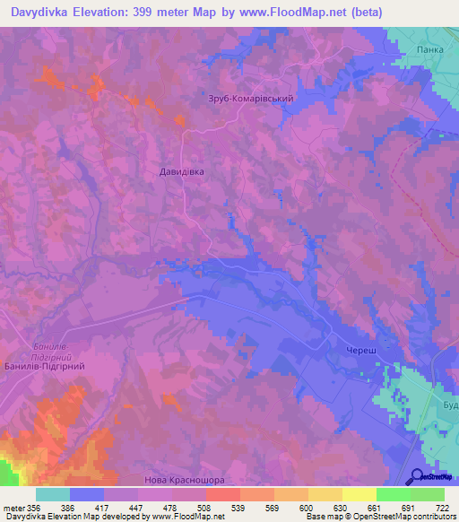 Davydivka,Ukraine Elevation Map