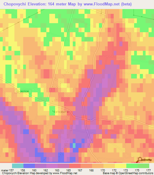 Chopovychi,Ukraine Elevation Map