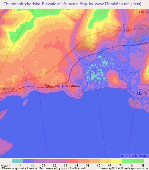 Chervonohryhorivka,Ukraine Elevation Map