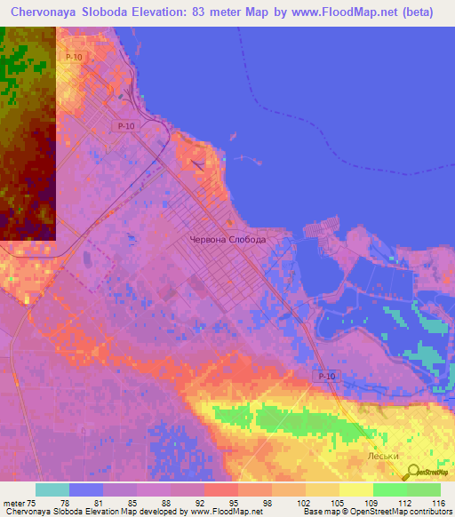 Chervonaya Sloboda,Ukraine Elevation Map