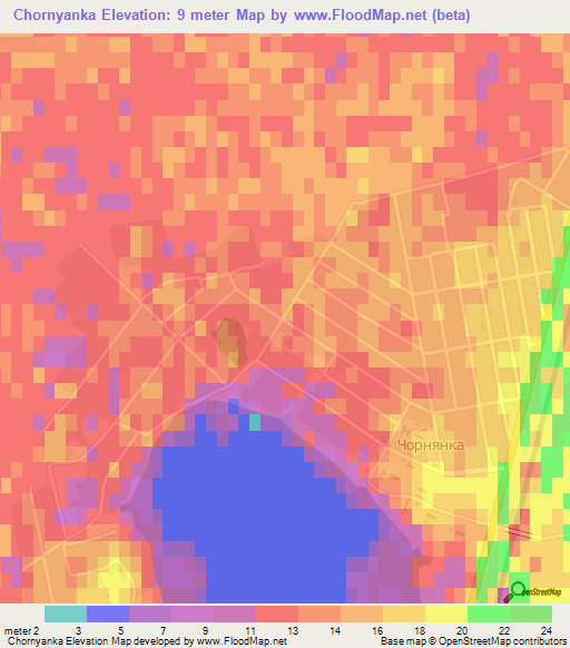 Chornyanka,Ukraine Elevation Map