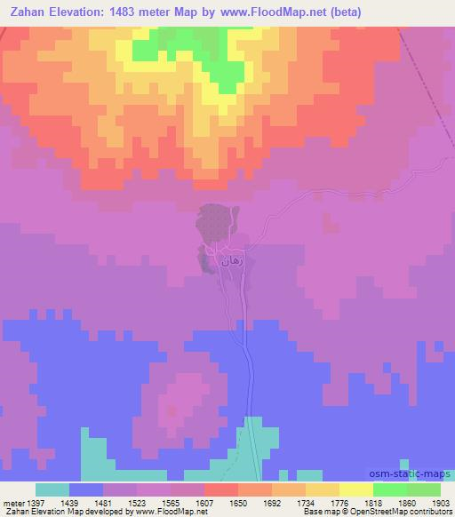 Zahan,Iran Elevation Map