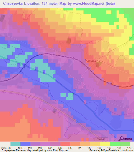 Chapayevka,Ukraine Elevation Map