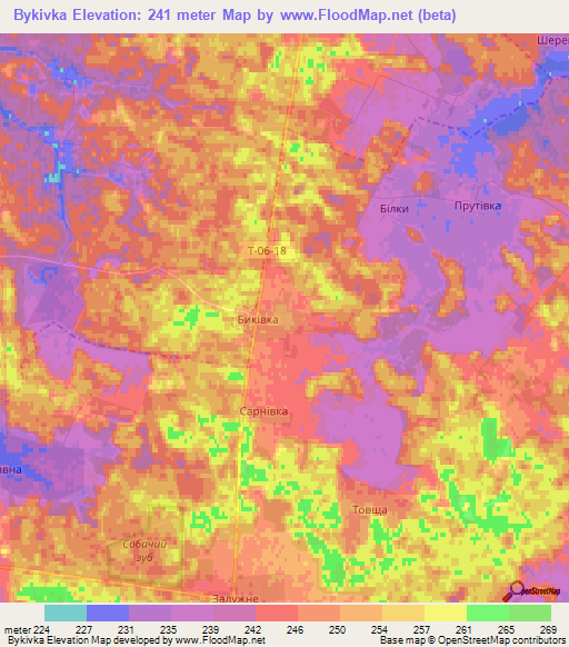 Bykivka,Ukraine Elevation Map