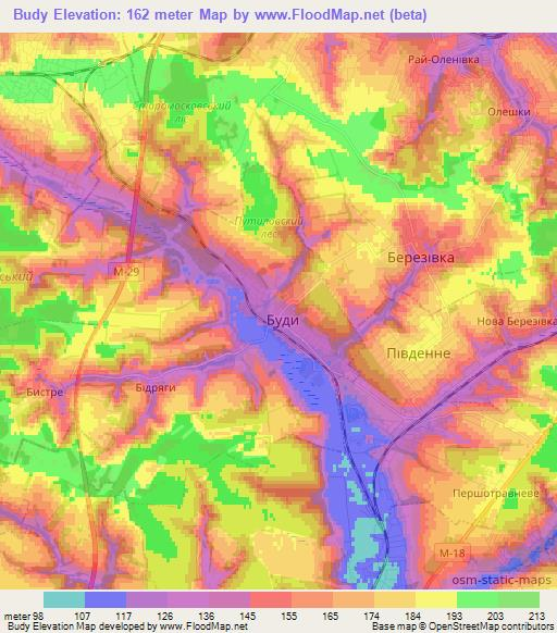 Budy,Ukraine Elevation Map