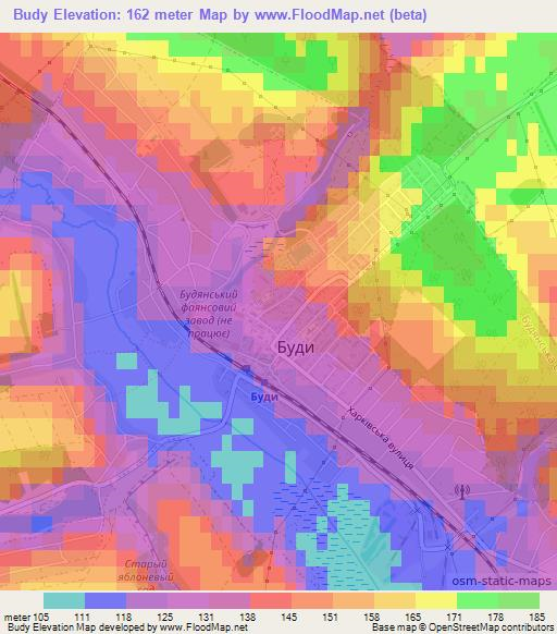 Budy,Ukraine Elevation Map