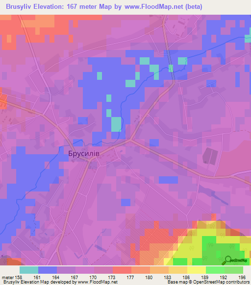 Brusyliv,Ukraine Elevation Map