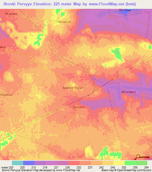 Brovki Pervyye,Ukraine Elevation Map