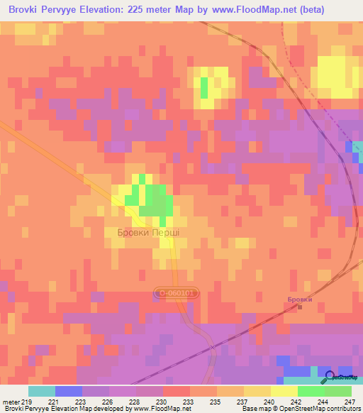 Brovki Pervyye,Ukraine Elevation Map