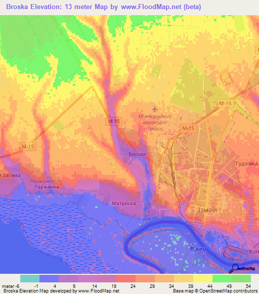 Broska,Ukraine Elevation Map