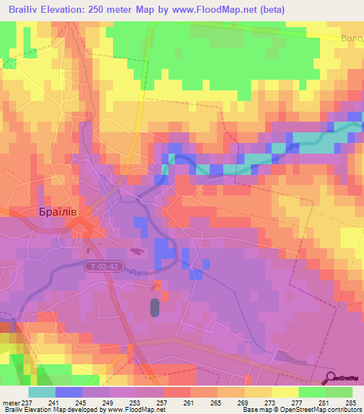 Brailiv,Ukraine Elevation Map