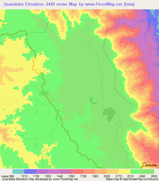 Quandeba,Eritrea Elevation Map
