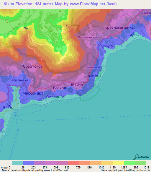 Nikita,Ukraine Elevation Map