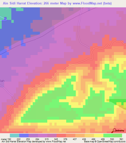 Ain Sidi Harrat,Algeria Elevation Map