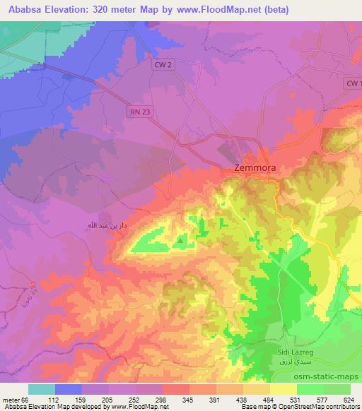 Ababsa,Algeria Elevation Map