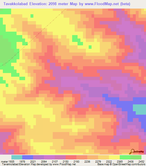 Tavakkolabad,Iran Elevation Map
