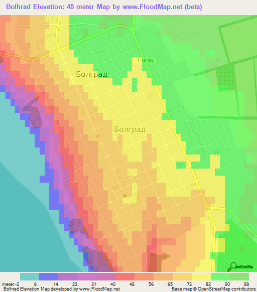 Bolhrad,Ukraine Elevation Map
