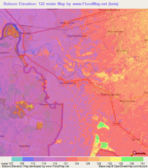 Bobovo,Ukraine Elevation Map