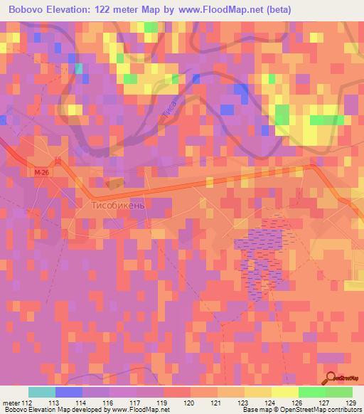 Bobovo,Ukraine Elevation Map
