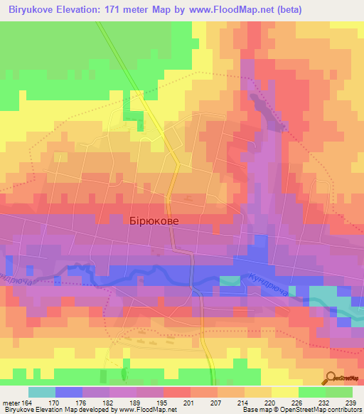 Biryukove,Ukraine Elevation Map