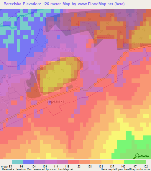 Berezivka,Ukraine Elevation Map