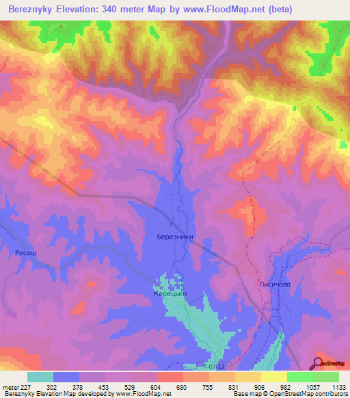 Bereznyky,Ukraine Elevation Map