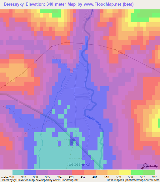 Bereznyky,Ukraine Elevation Map