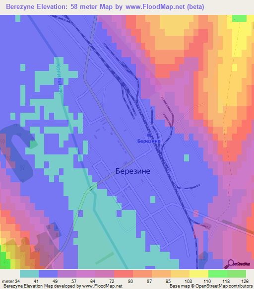 Berezyne,Ukraine Elevation Map