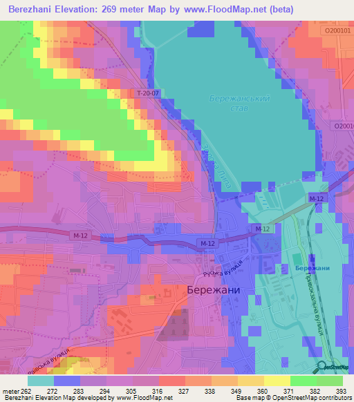 Berezhani,Ukraine Elevation Map