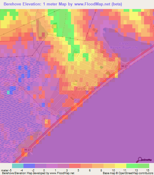 Berehove,Ukraine Elevation Map