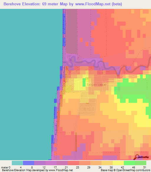 Berehove,Ukraine Elevation Map
