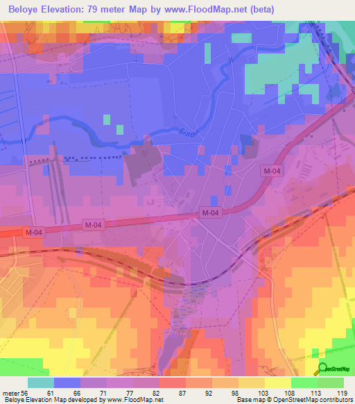 Beloye,Ukraine Elevation Map