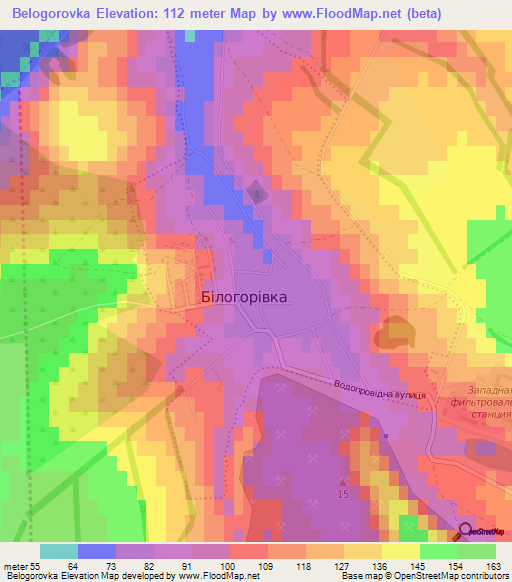 Belogorovka,Ukraine Elevation Map