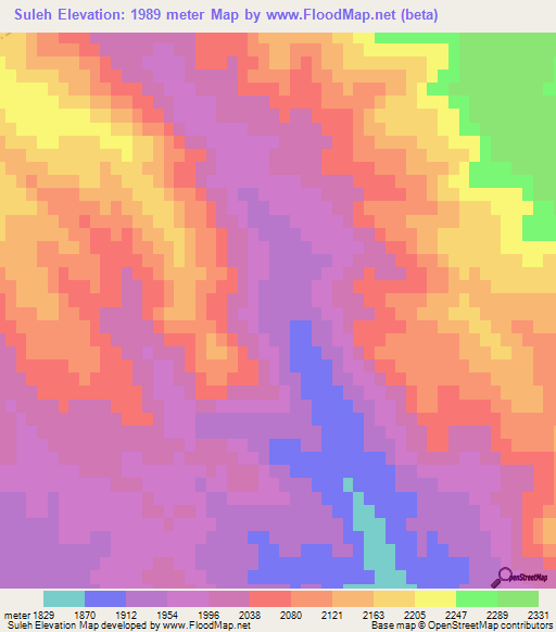 Suleh,Iran Elevation Map