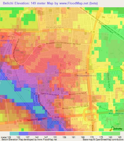 Belichi,Ukraine Elevation Map